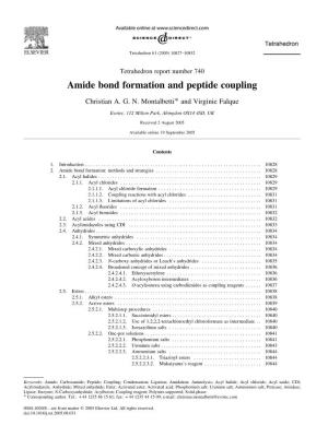 Amide Bond Formation and Peptide Coupling