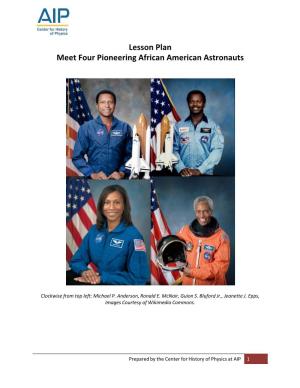 Lesson Plan Meet Four Pioneering African American Astronauts