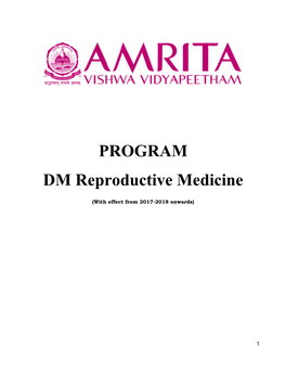 PROGRAM DM Reproductive Medicine