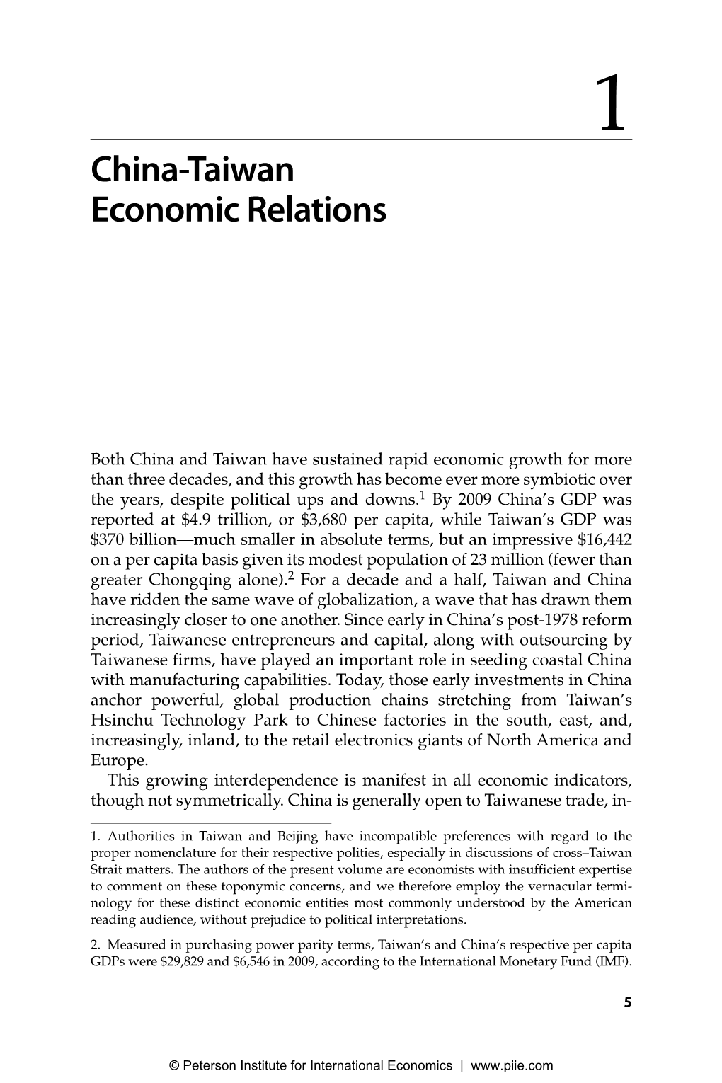 China-Taiwan Economic Relations