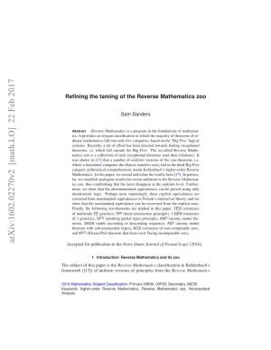 Refining the Taming of the Reverse Mathematics
