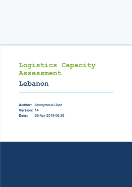 Logistics Capacity Assessment Lebanon