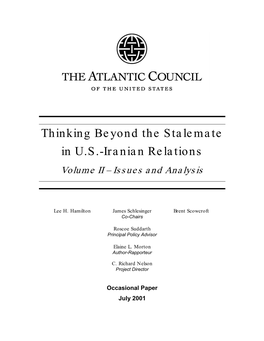 Thinking Beyond the Stalemate in US-Iranian Relations, Volume II