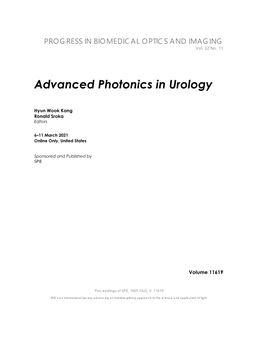 Advanced Photonics in Urology