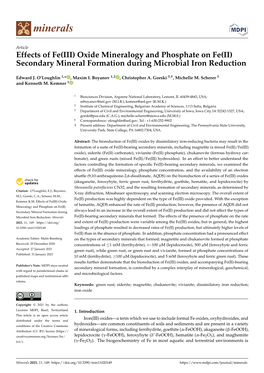 Effects of Fe(III) Oxide Mineralogy and Phosphate on Fe(II) Secondary Mineral Formation During Microbial Iron Reduction