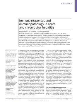 Immune Responses and Immunopathology in Acute and Chronic Viral Hepatitis