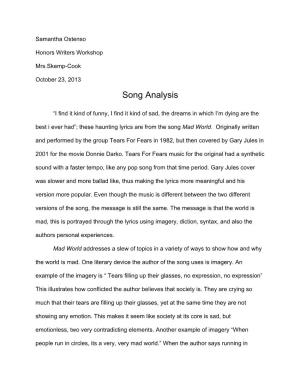 Song Analysis
