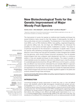 New Biotechnological Tools for the Genetic Improvement of Major Woody Fruit Species