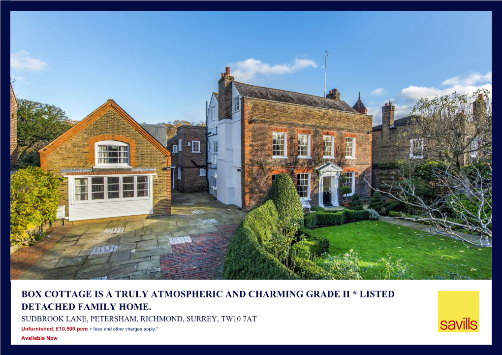 Box Cottage Is a Truly Atmospheric and Charming Grade Ii * Listed Detached Family Home