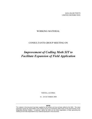 Improvement of Codling Moth SIT to Facilitate Expansion of Field Application