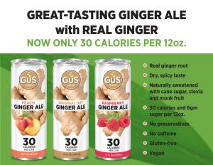 GREAT-TASTING GINGER ALE with REAL GINGER NOW ONLY 30 CALORIES PER 12Oz