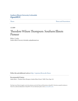 Theodore Wilson Thompson: Southern Illinois Pioneer Elisha L