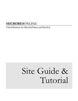Tutorial MICROBESONLINE� Site Guide & Tutorial