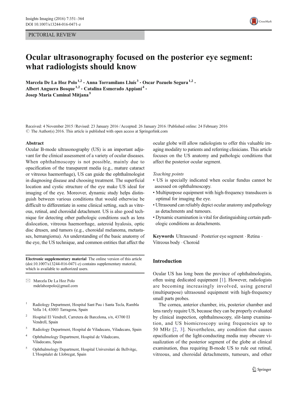 Ocular Ultrasonography Focused on the Posterior Eye Segment: What Radiologists Should Know