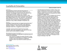 Leachables & Extractables