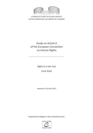 Guide on Article 6 of the European Convention on Human Rights