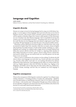 "Language and Cognition" In