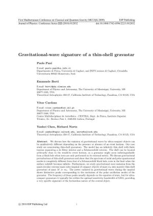 Gravitational-Wave Signature of a Thin-Shell Gravastar