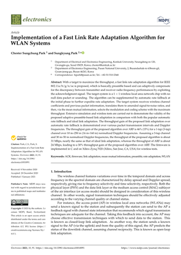 Implementation of a Fast Link Rate Adaptation Algorithm for WLAN Systems