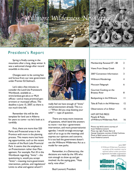Willmore Wilderness Newsletter