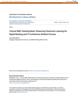 Enhancing Classroom Learning for Digital Banking and IT Architecture Related Courses