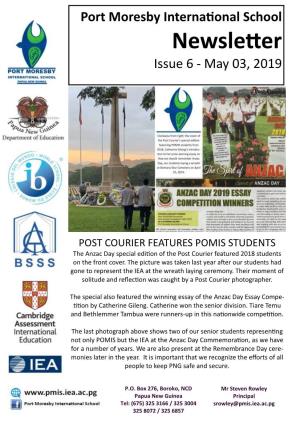 Port Moresby International School Newsletter Issue 6 - May 03, 2019