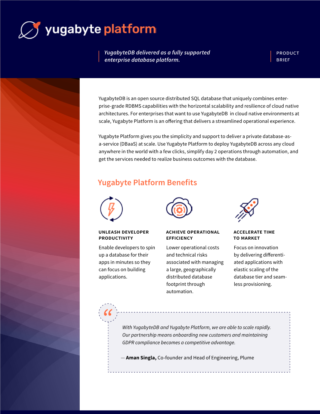 Datasheet Yugabyte Platform Overview Read