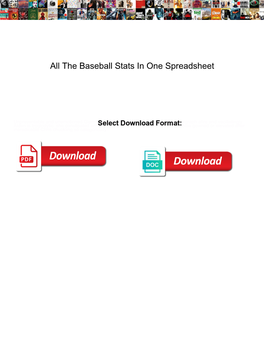 All the Baseball Stats in One Spreadsheet