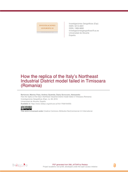 How the Replica of the Italy's Northeast Industrial District Model