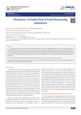 Pectinase: a Useful Tool in Fruit Processing Industries