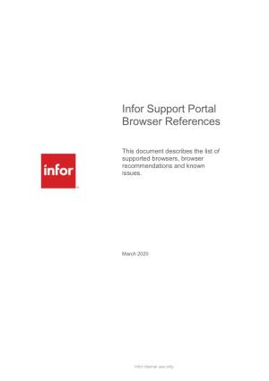 Infor Support Portal Browser References