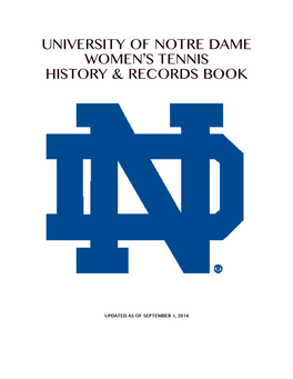 University of Notre Dame Women's Tennis History