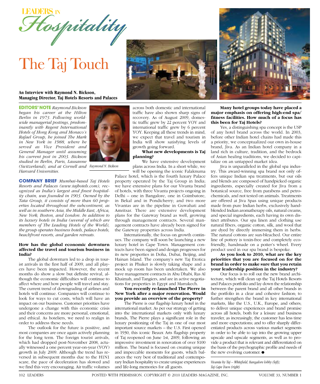 The Taj Touch