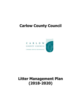 Carlow County Council Litter Management Plan (2018-2020)