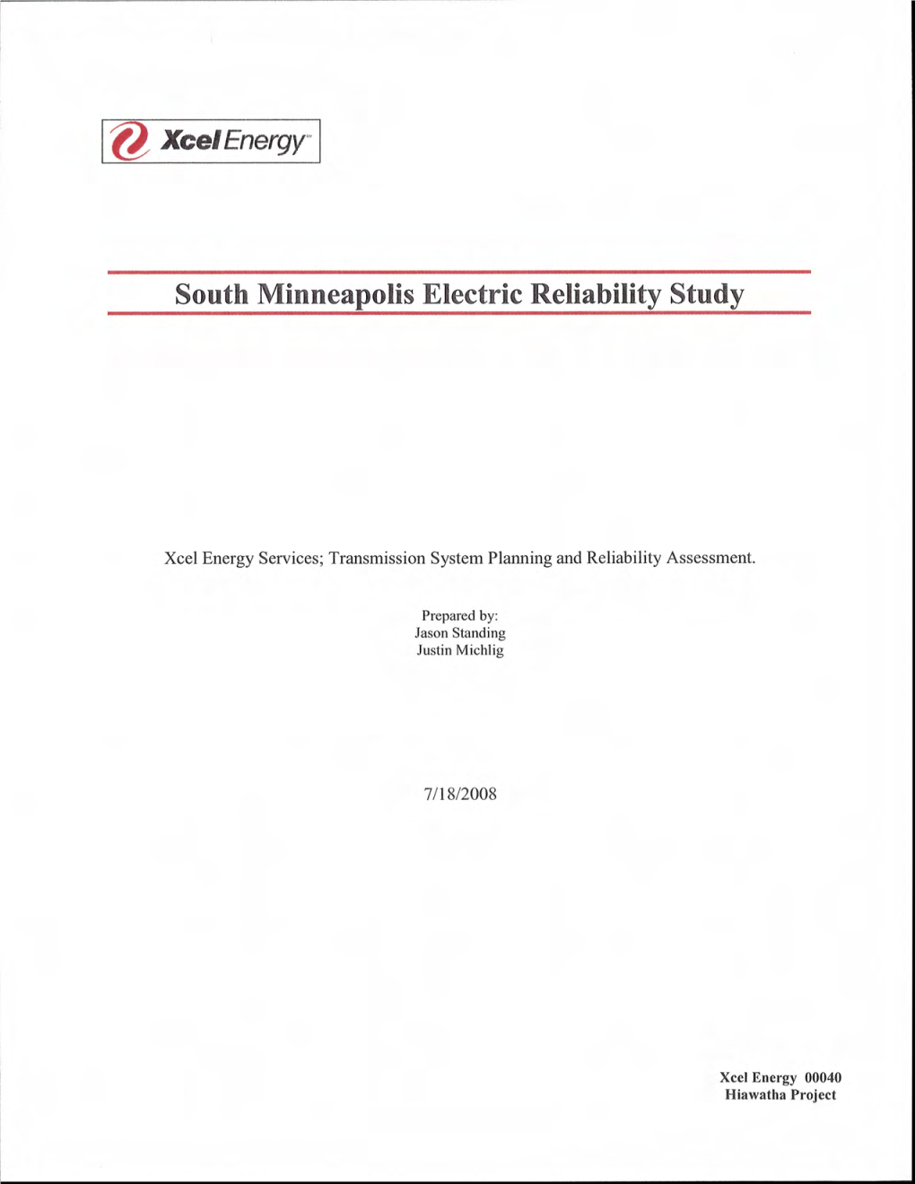 South Minneapolis Electric Reliability Study