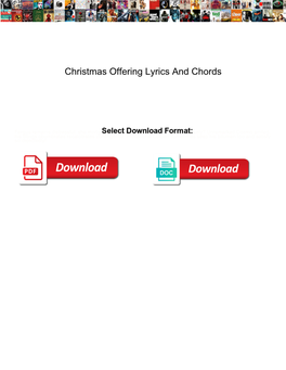 Christmas Offering Lyrics and Chords