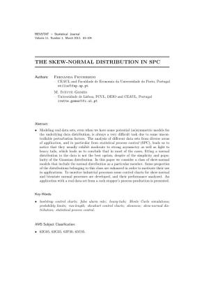 The Skew-Normal Distribution in Spc