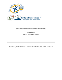 (RCPD) Annual Report April 01, 2010