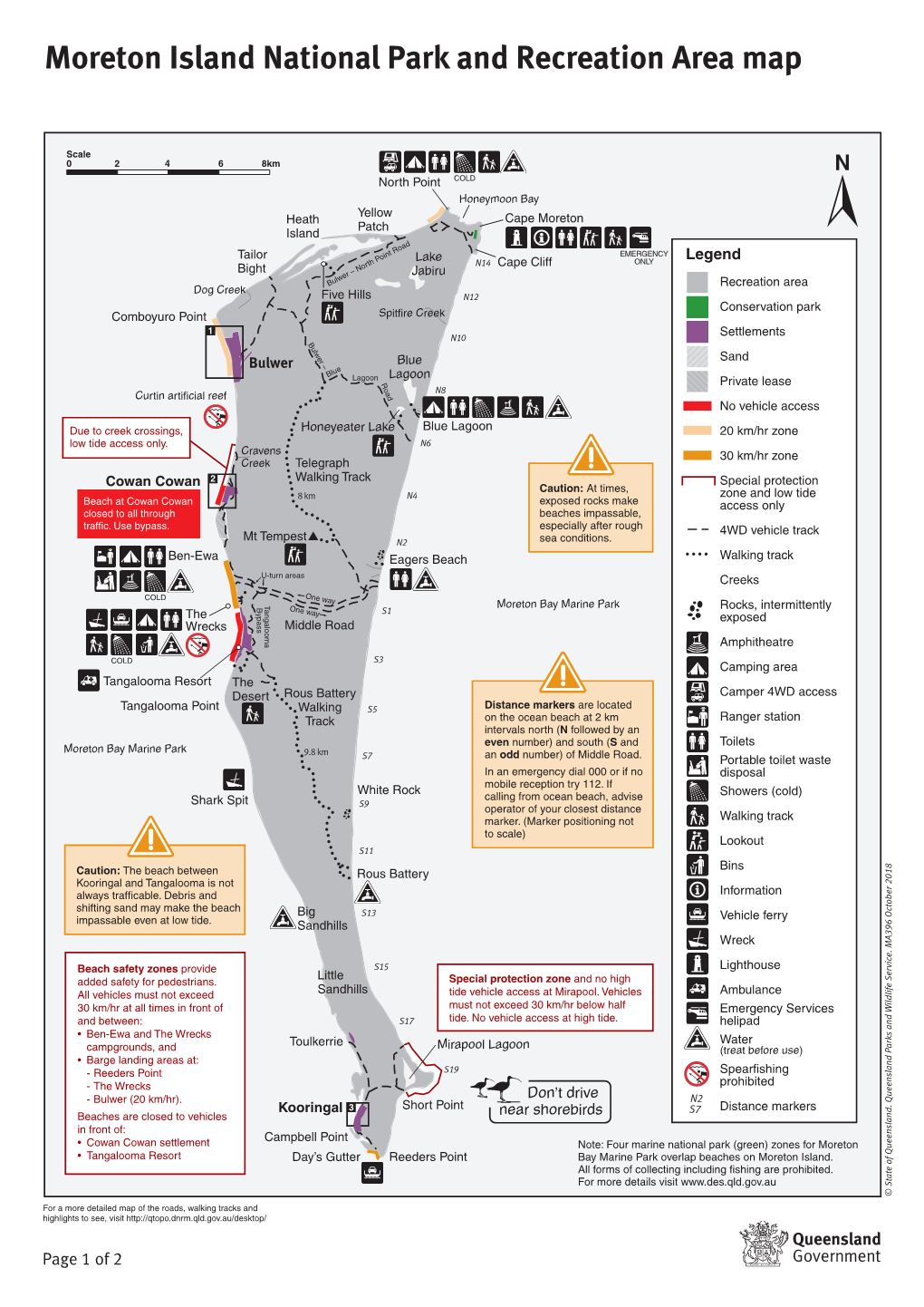 Moreton Island National Park and Recreation Area Map - DocsLib