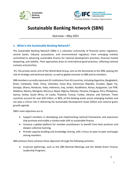 Sustainable Banking Network (SBN)