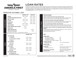 LOAN RATES America First Credit Union Offers Members Competitive Loan Rates, Listed Below