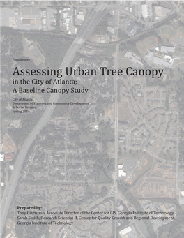 Assessing Urban Tree Canopy in the City of Atlanta; a Baseline Canopy Study
