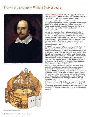 Playwright Biography: William Shakespeare