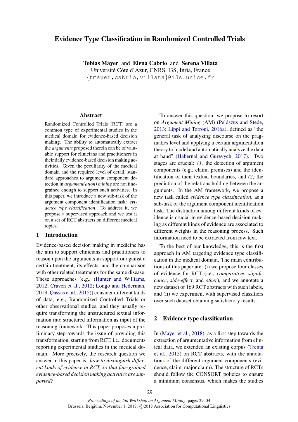 Evidence Type Classification in Randomized Controlled Trials