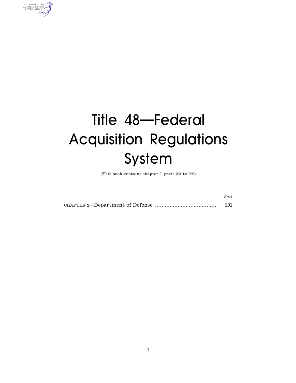 Title 48—Federal Acquisition Regulations System