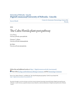 The Cuba-Florida Plant-Pest Pathway