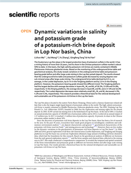 Dynamic Variations in Salinity and Potassium Grade of a Potassium