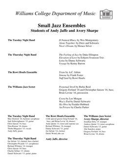 0508 Small Jazz Ensembles Program