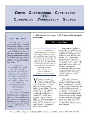 Youth Grantmakers Contribute to Community Foundation Growth