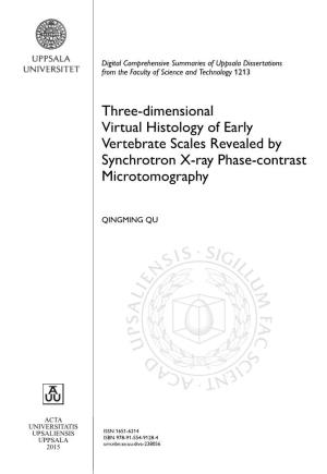 Three-Dimensional Virtual Histology of Early Vertebrate Scales Revealed by Synchrotron X-Ray Phase-Contrast Microtomography